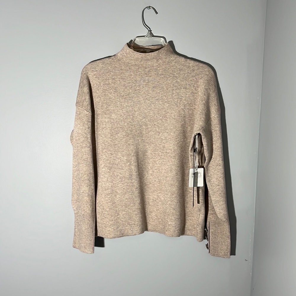 Tahari tan sweater with buttons- size medium